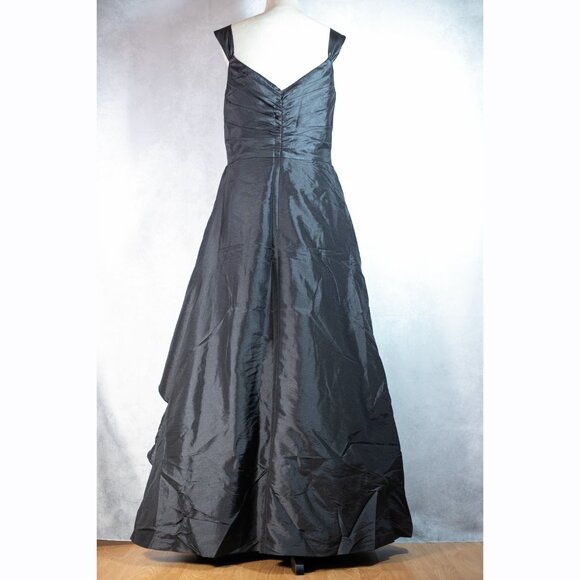 Bill Levkoff Formal Gown Prom Dress Tissue Taffeta Chiffon Long Black Size 12 - Picture 5 of 12